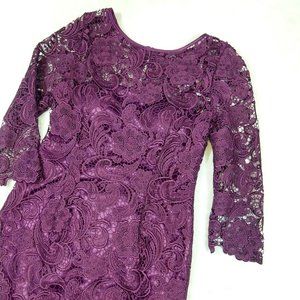 Adrianna Papell Magenta Floral Lace mother of the bride evening dress